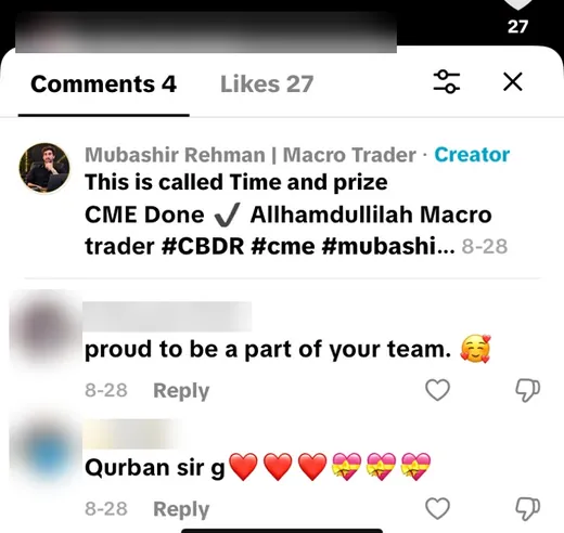 TikTok comment from a member proud to be part of the team